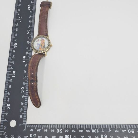 Disney X Timex Pocahontas Brass w Moving Leaves, Brown Band Watch main image 9